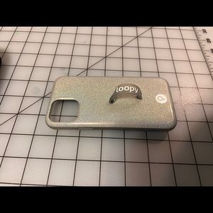 Silver iridescent sparkle Loopy case for iPhone 11 Pro